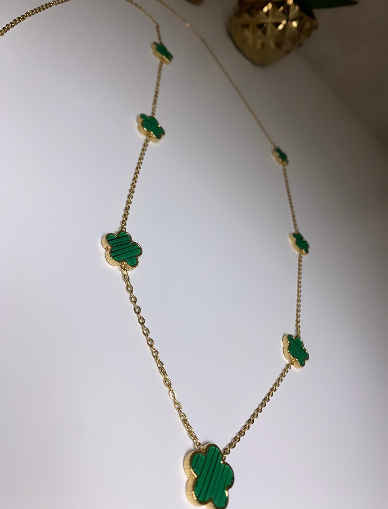 Sautoir trèfles vert