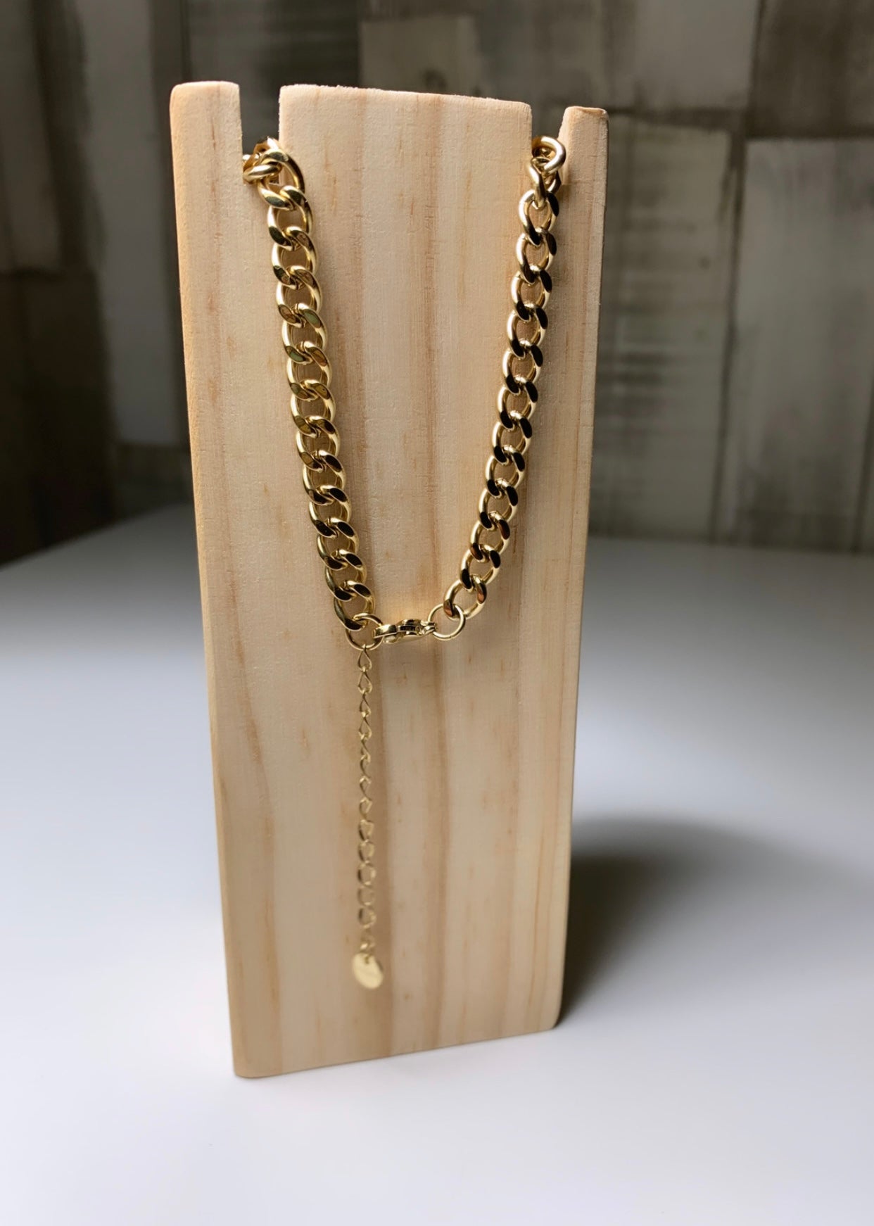 Collier serpent grosse maille doré