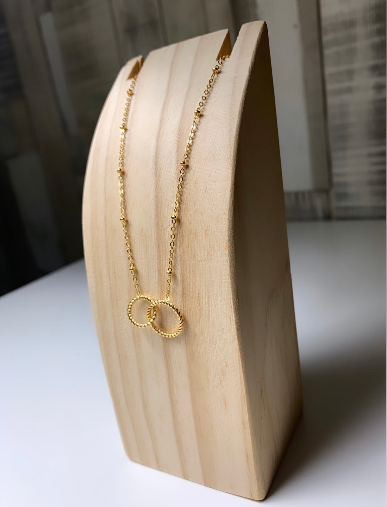 Collier deux cercles doré