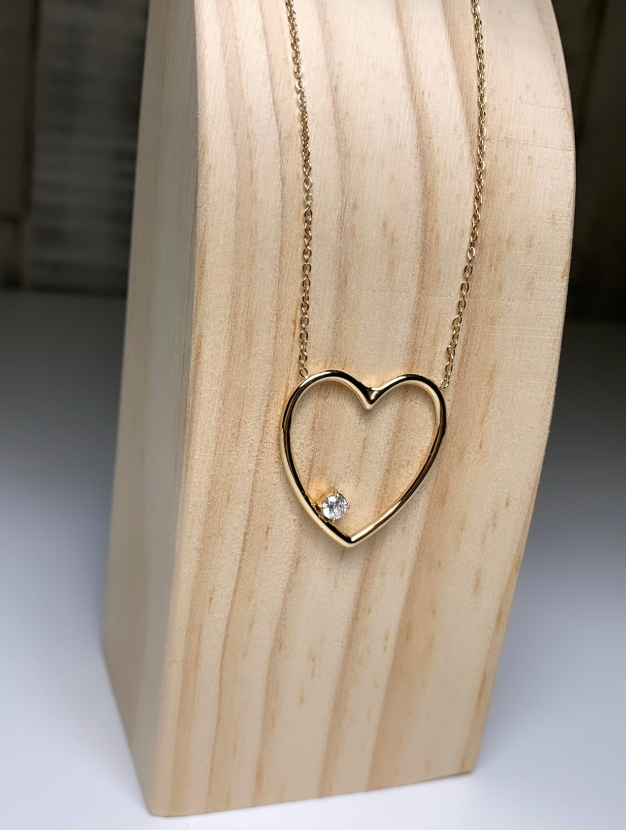 Collier coeur avec perle