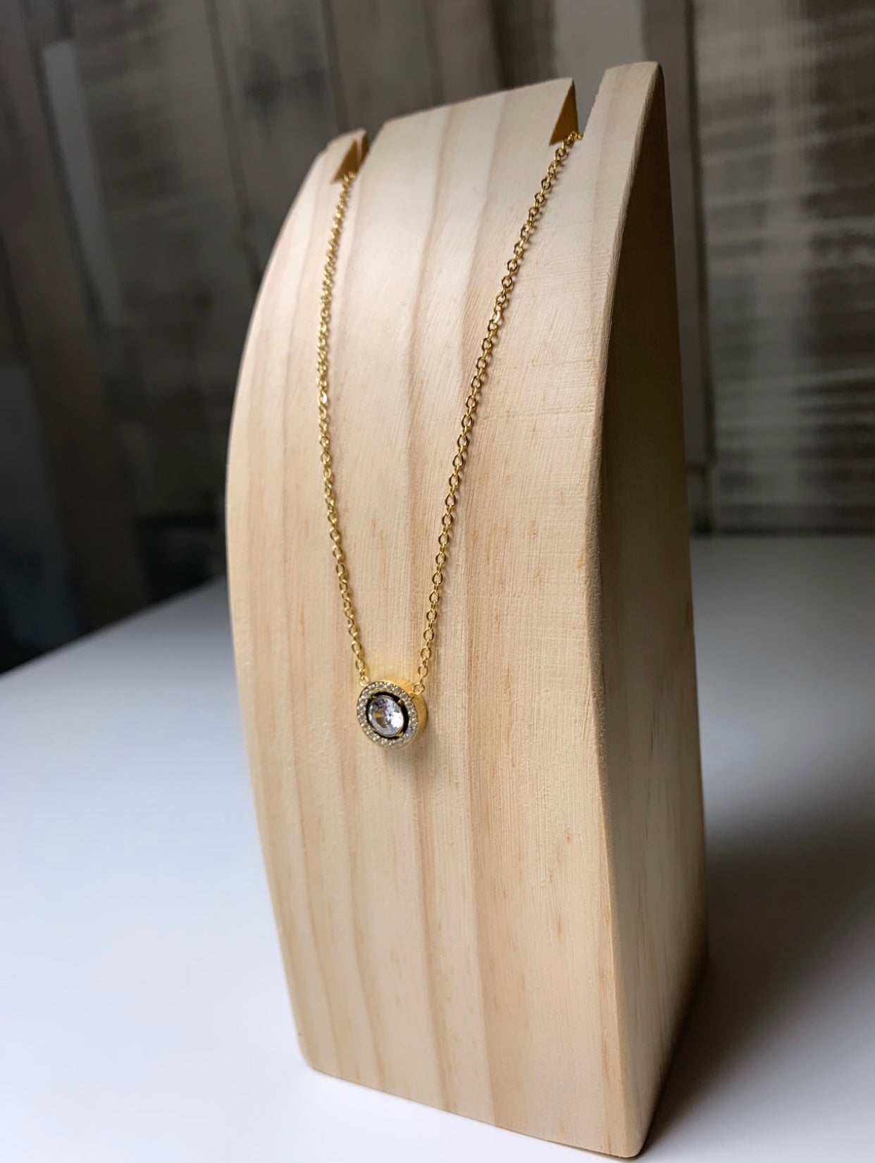 Collier diamant acier inoxydable
