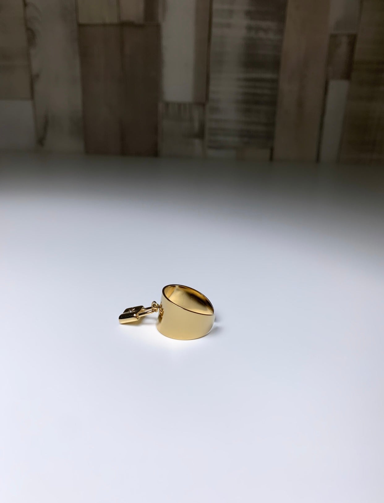 Bague cadenas doré