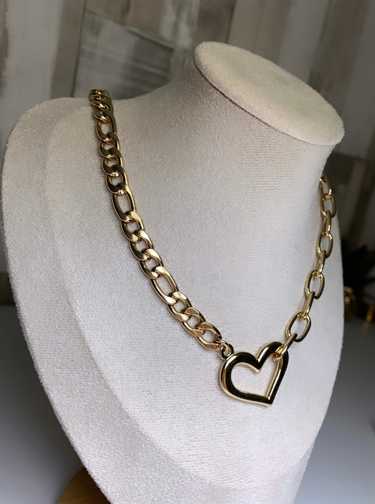 Collier cœur grosse maille