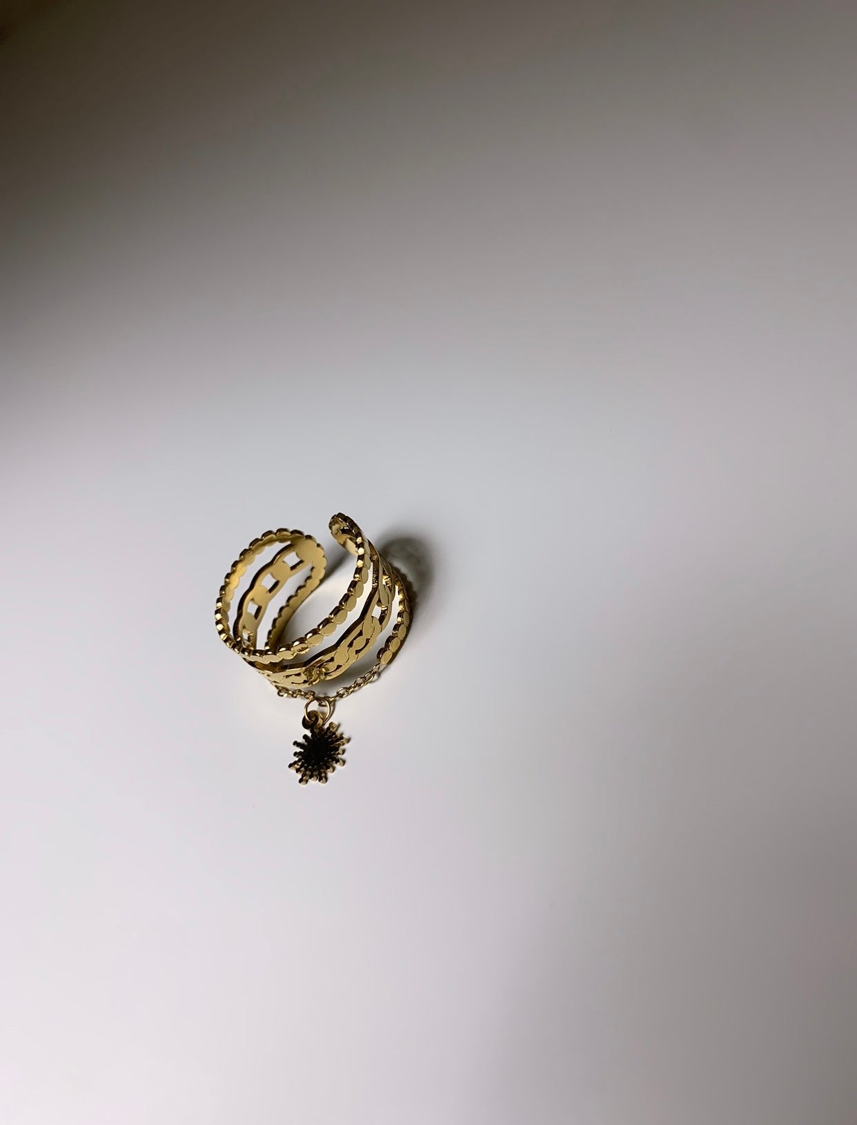 Bague pendentif Sun Gold