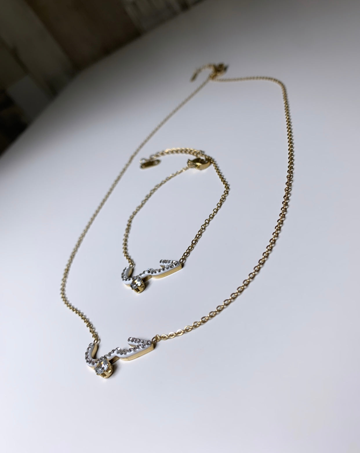 Ensemble collier et gourmette amour en arabe