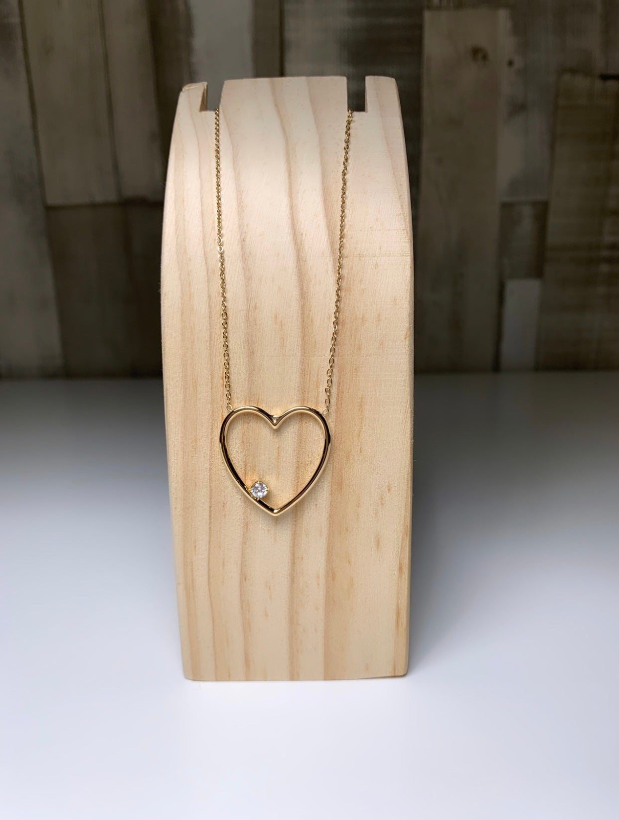 Collier coeur avec perle