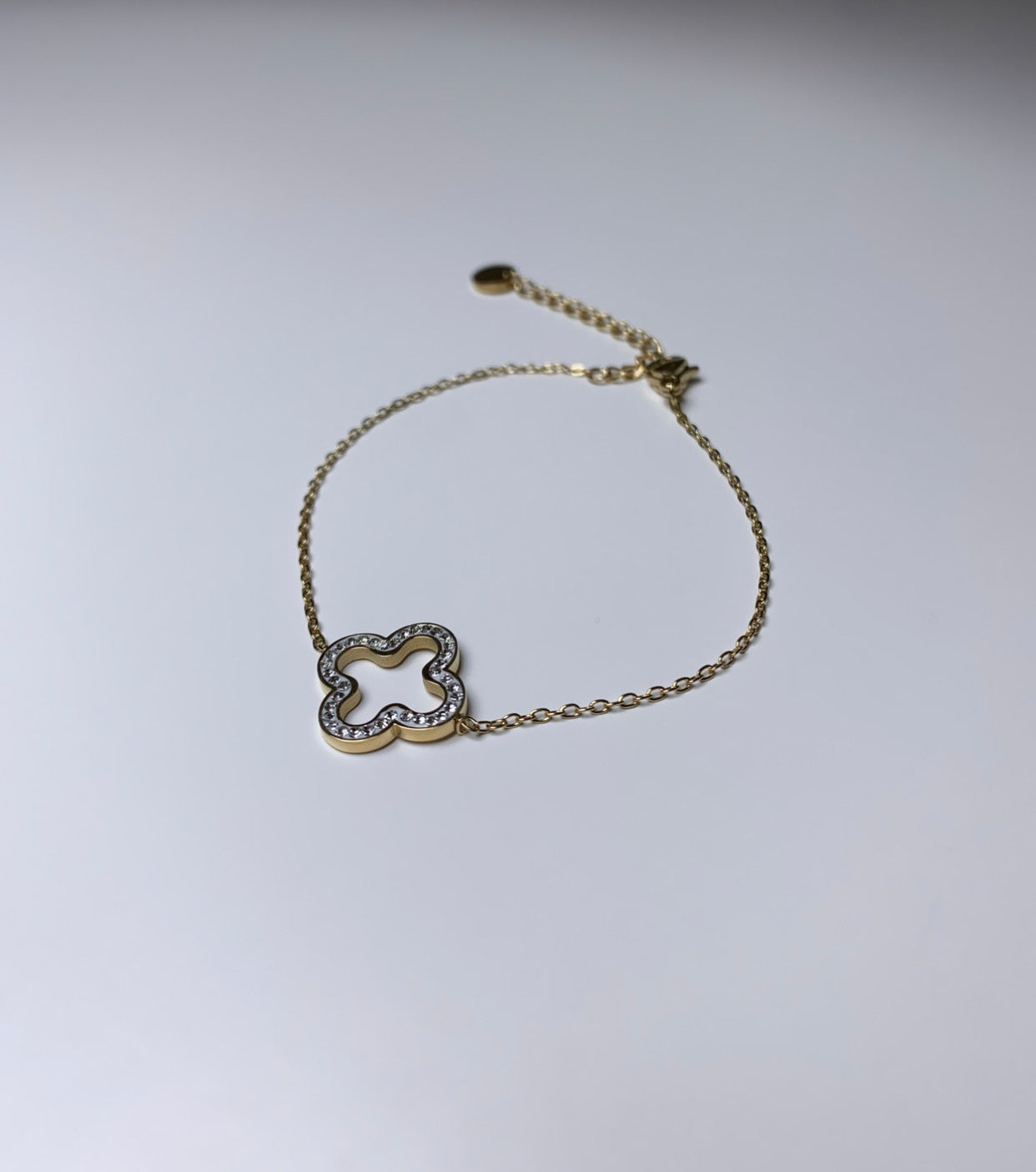 Gourmette trèfle doré