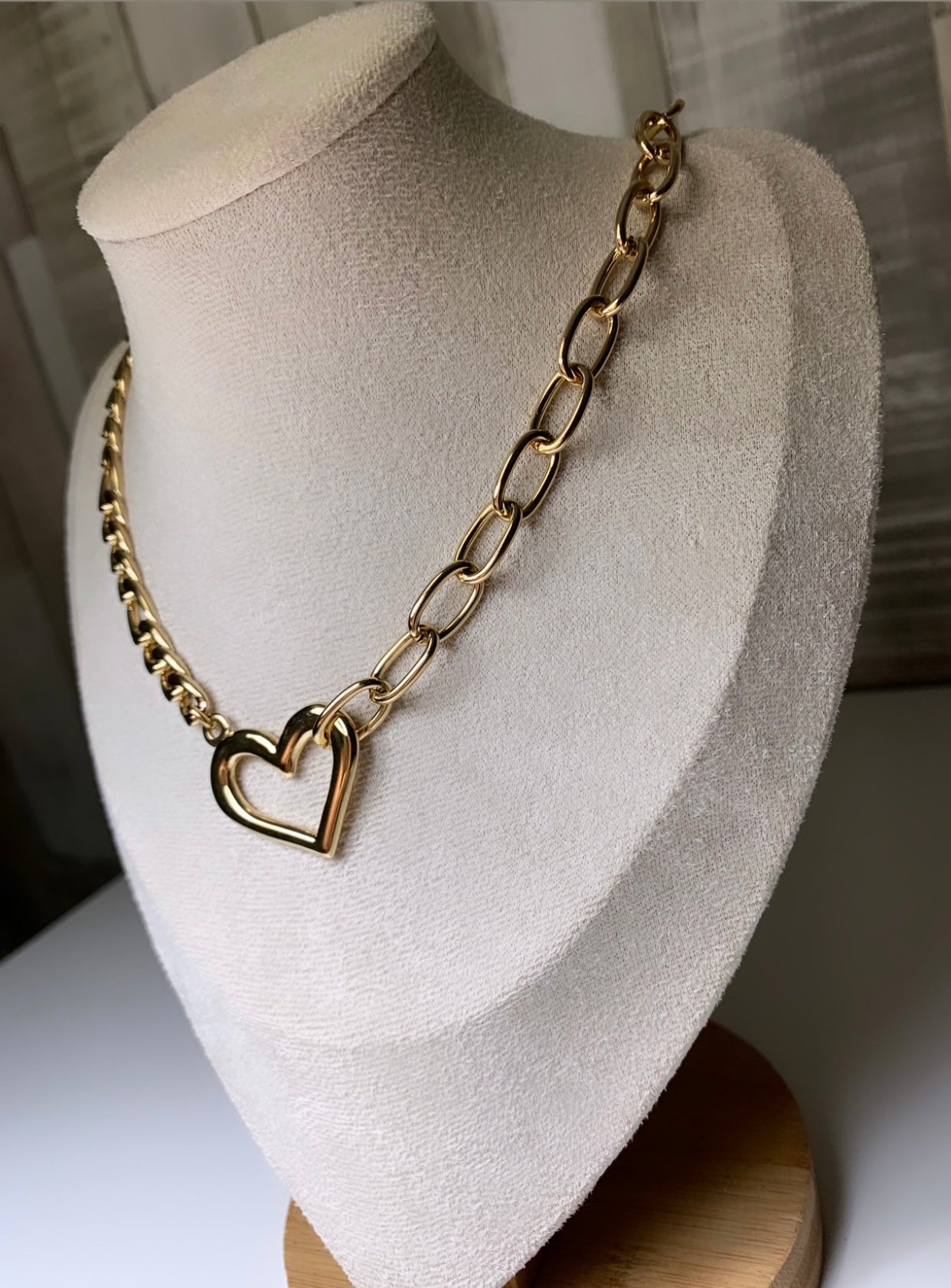 Collier cœur grosse maille