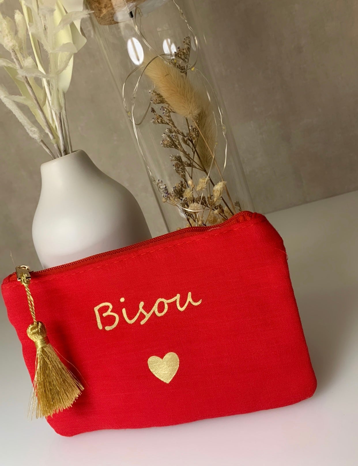 Pochette tissu Bisou