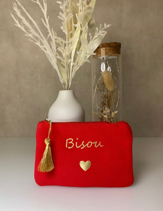 Pochette tissu Bisou