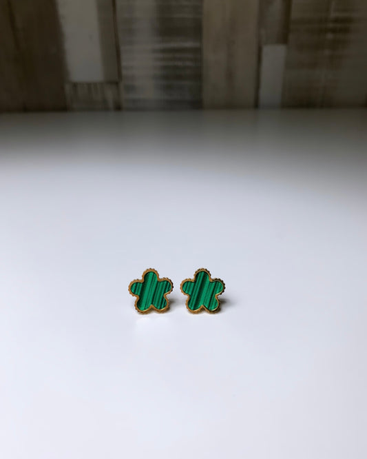 Boucles d’oreilles doré trèfle vert