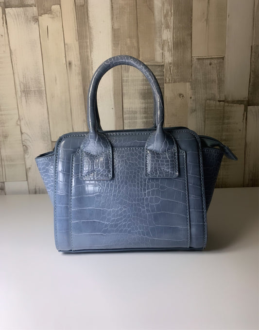 Sac à bandoulière bleu effet croco