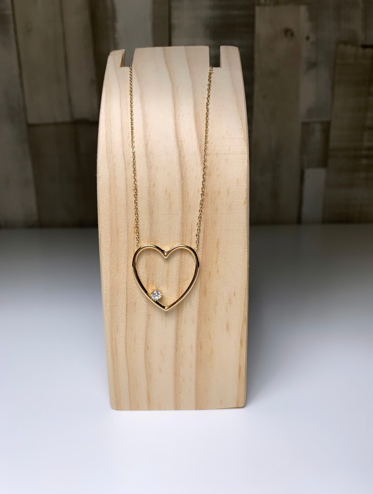 Collier coeur avec perle